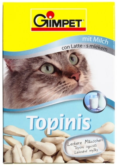 Купить GimPet Topinis витаминизированное лакомство для кошек Молоко 180 шт  по цене от в интернет-магазине Зебра с доставкой по Красноярску